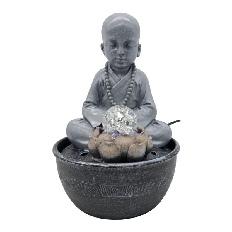 Estatua Figura De Buda Gris Decorativa Buda Fuente De Agua-1