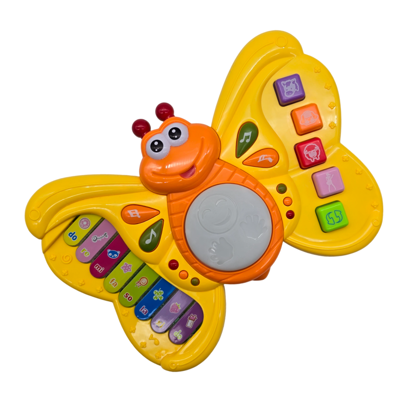 Juguete Piano Musical Con Luces Sonidos Animales Mariposa-5
