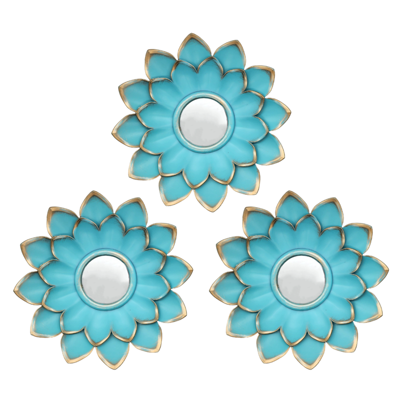 Set 3 Marcos De Espejos Flor De Loto Decorativo Calipso Deco-0
