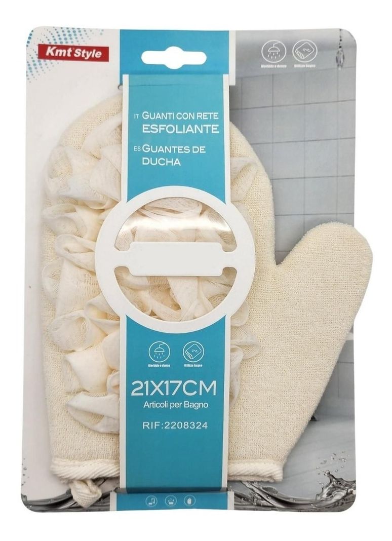 Guante Exfoliante De Ducha Con Esponja Incorporada Suave-0