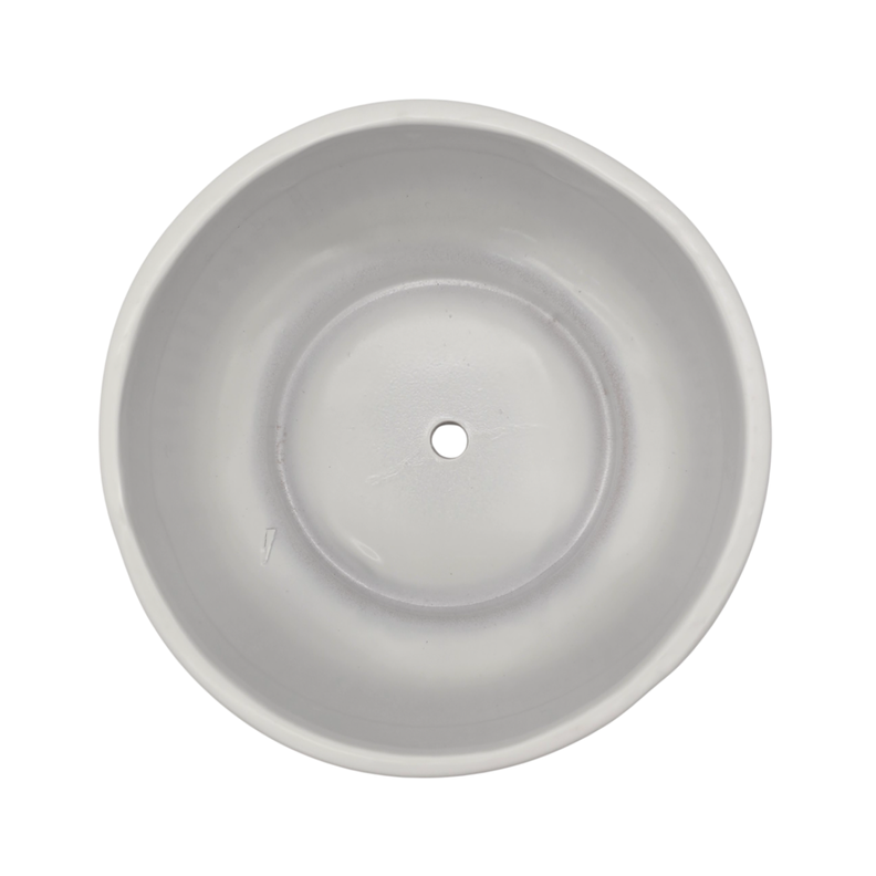 Set 3 Maceteros Maceta De Ceramica Lineas Relieve Blanco-7