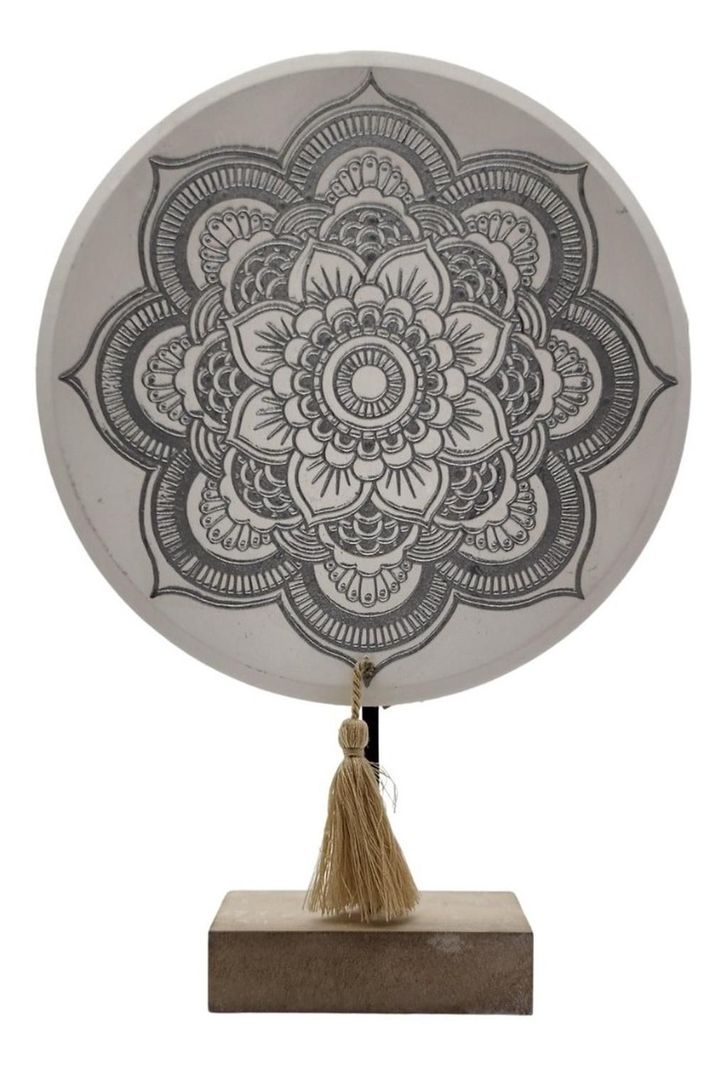 Figura Decorativa Mandala Madera Redondo Grande-0