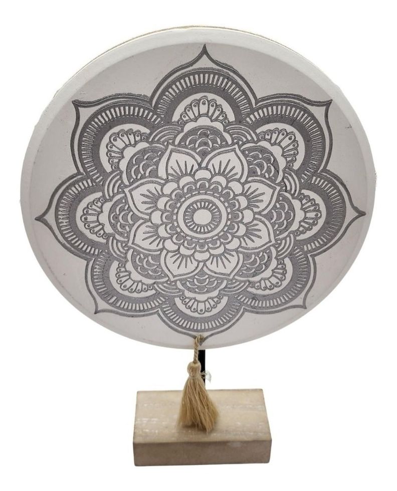 Figura Decorativa Mandala Madera Redondo Grande-1