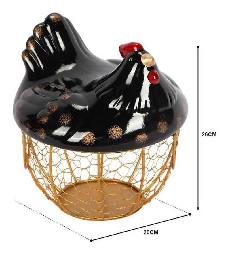 Gallina Decorativa Porta Huevos Cesta De Huevos-4
