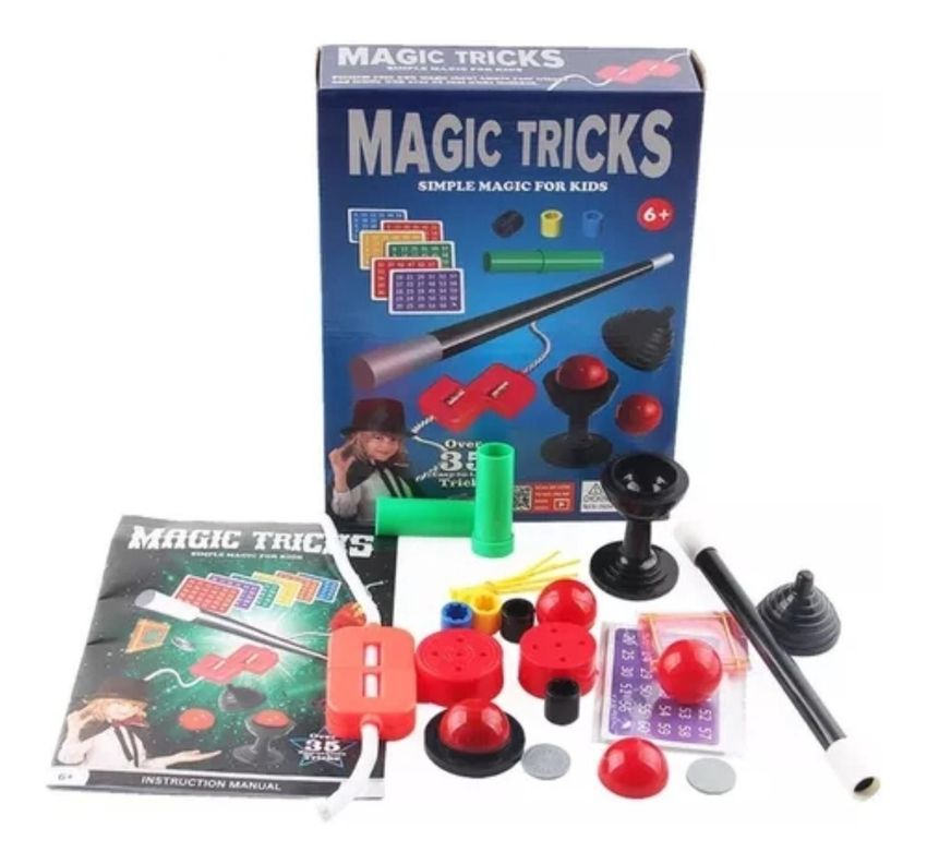 Set Juego De Magia Magic 35 Trucos De Mago Con Varita Niños-0