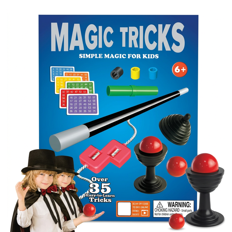 Set Juego De Magia Magic 35 Trucos De Mago Con Varita Ninos Azul