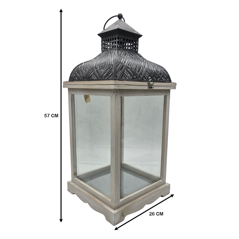 Set 2 Farol Calentador De Vela Costero De Madera Blanco-4