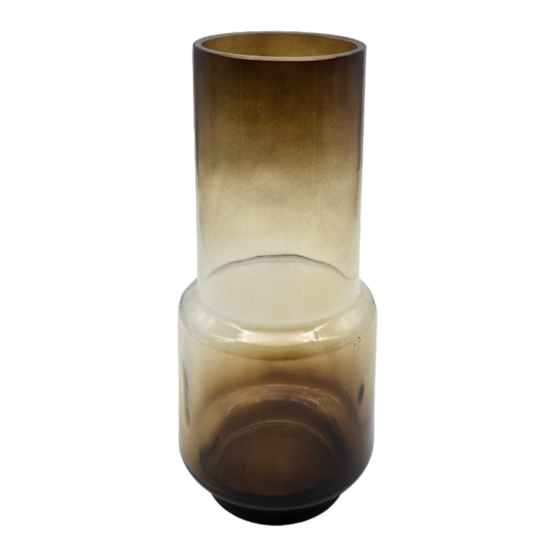 Florero Decorativo De Vidrio Cristal Con Diseño Tonos Café-0