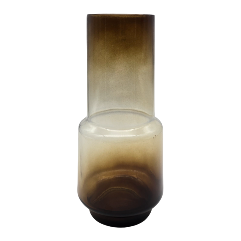 Florero Decorativo De Vidrio Cristal Con Diseño Tonos Café-1
