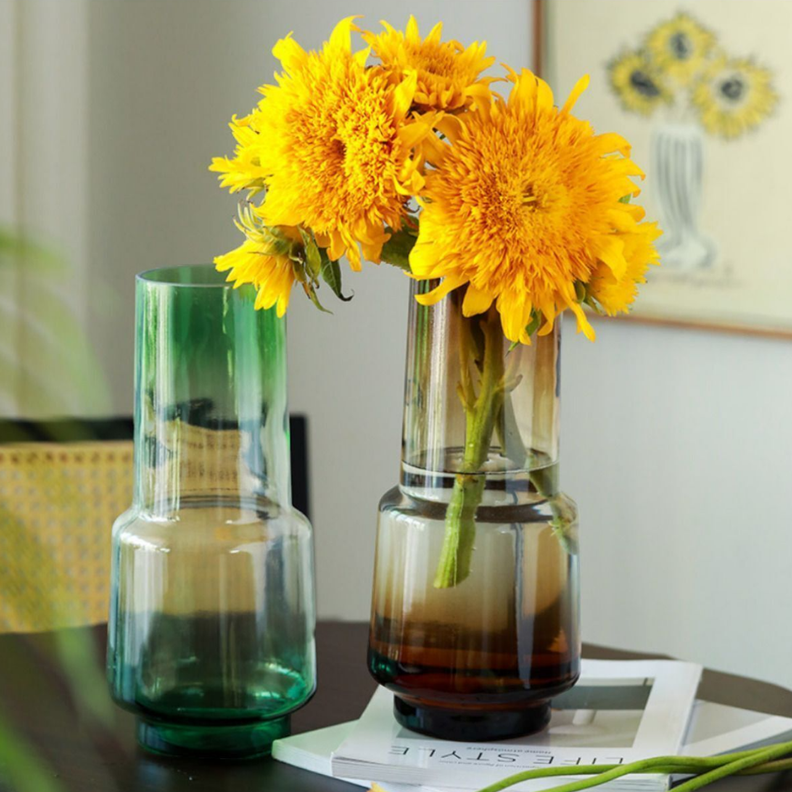 Florero Decorativo De Vidrio Cristal Con Diseño Tonos Café-4