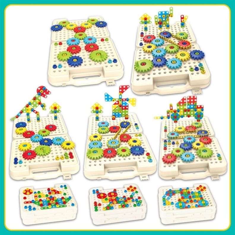 Juego De Mesa Engranajes Circuitos Bloques Educativo-4