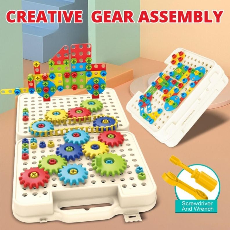 Juego De Mesa Engranajes Circuitos Bloques Educativo-5