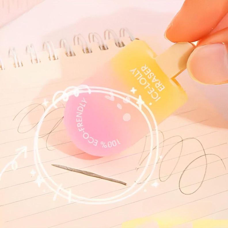 Set 3 Gomas De Borrar Paleta De Helado Kawaii Cute-4