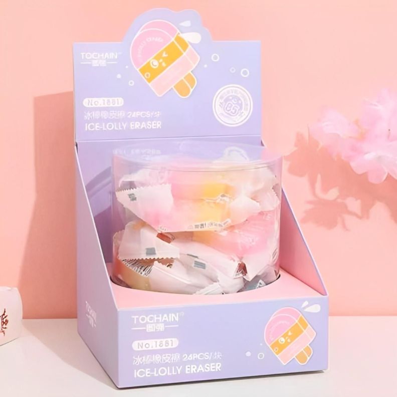 Set 3 Gomas De Borrar Paleta De Helado Kawaii Cute-6