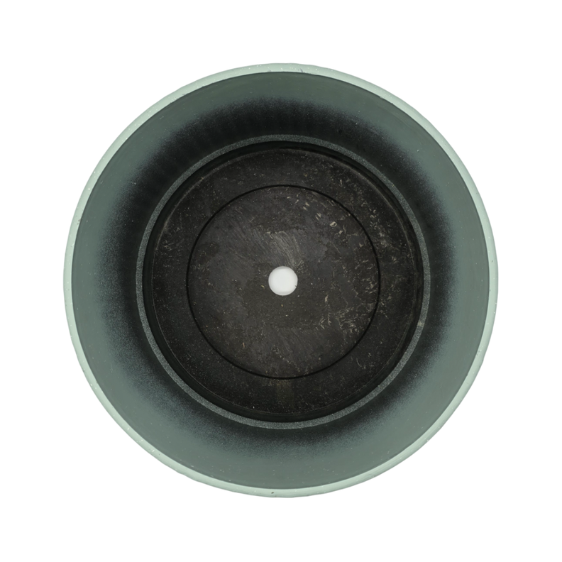 Macetero Plastico Redondo Bajo Premium Verde Base Dorado-4