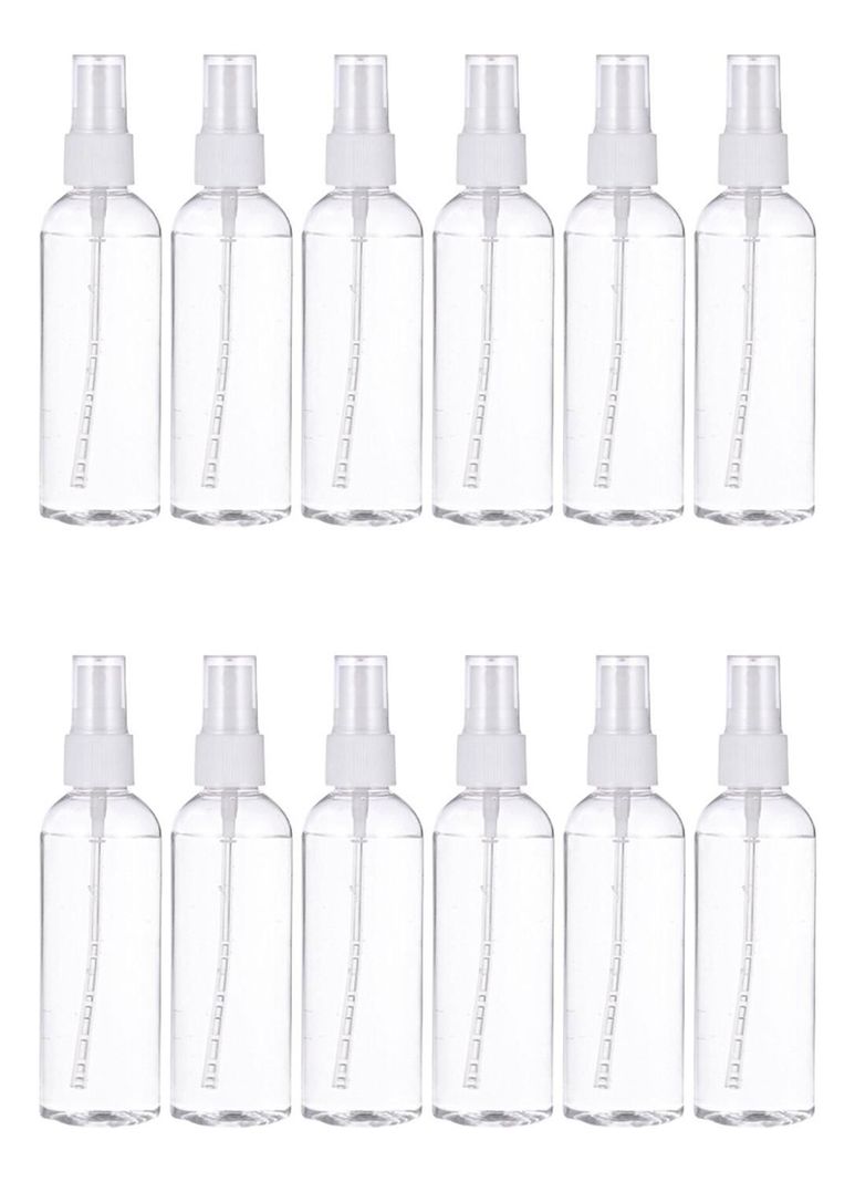 Set 12 Botella De Viaje Pulverizador 100 Ml Transparente-0
