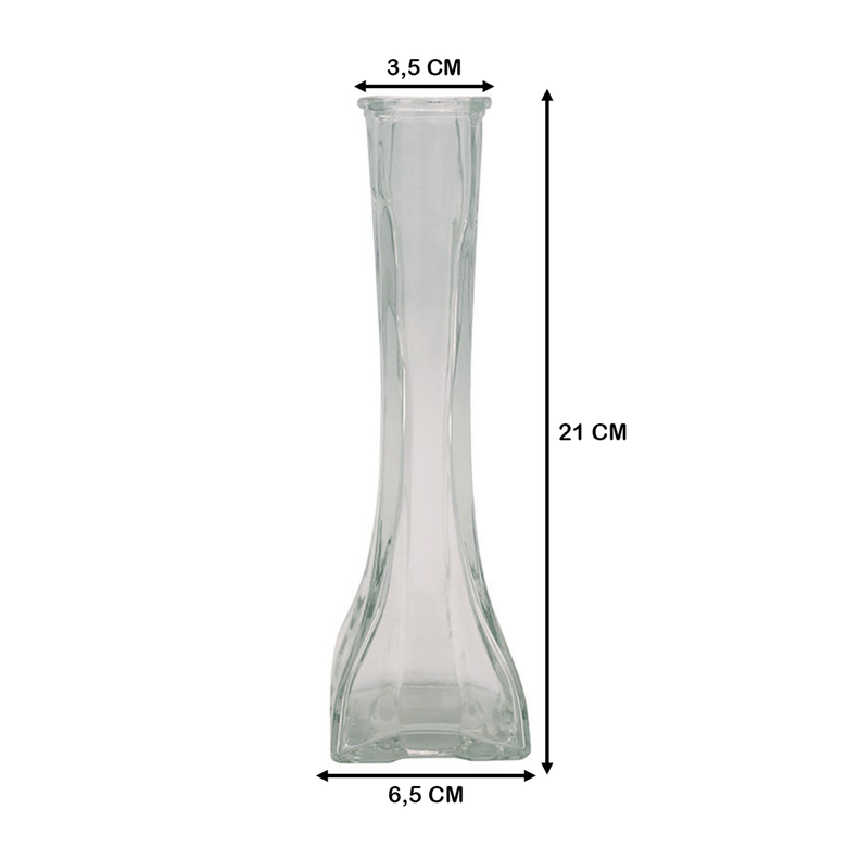 Florero Decorativo De Vidrio Cristal Pequeño Transparente-5