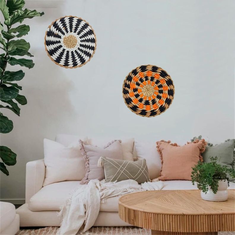 Circulo Decoración De Mimbre Para Pared Casa Terraza Pequeño-5