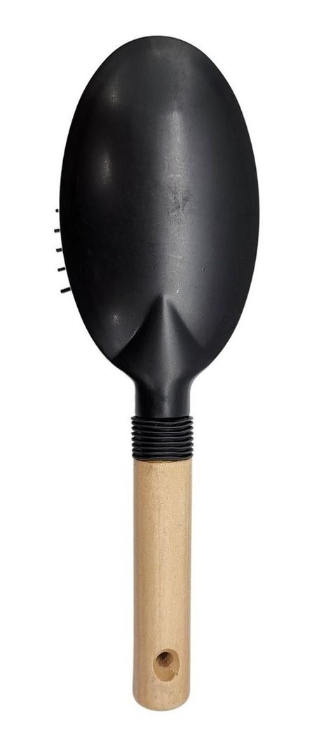 Cepillo Para Peinar El Pelo Ovalado Mango Madera-2