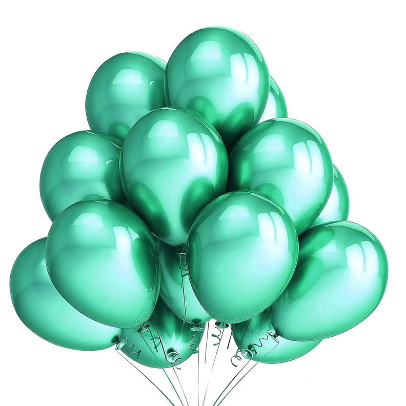 Globos Verde Metalizado 50 Unidades Tamaño 25 Cm-0