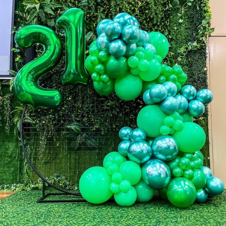Globos Verde Metalizado 50 Unidades Tamaño 25 Cm-2