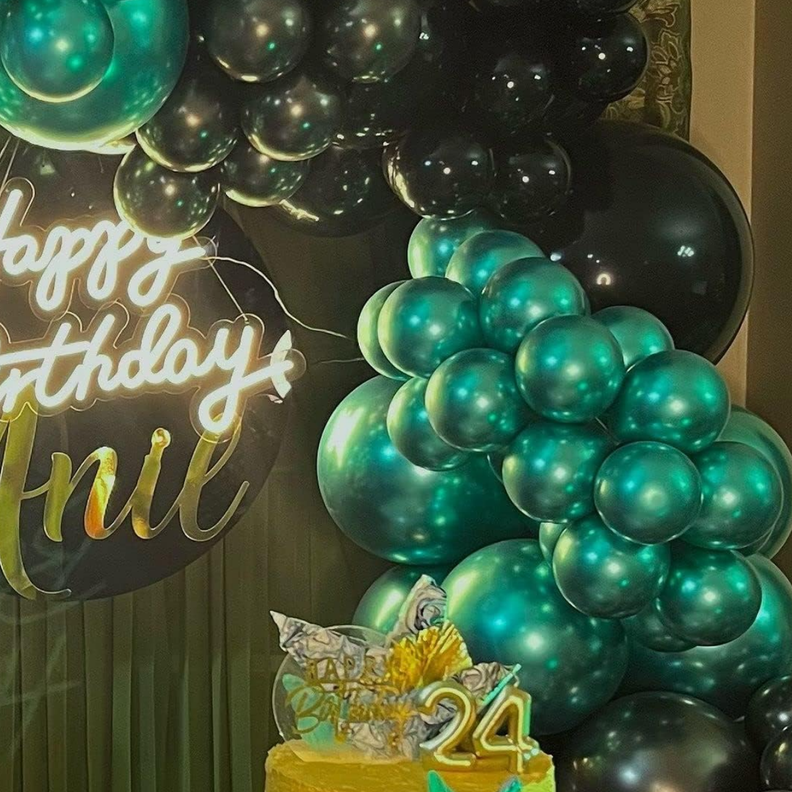 Globos Verde Metalizado 50 Unidades Tamaño 25 Cm-3