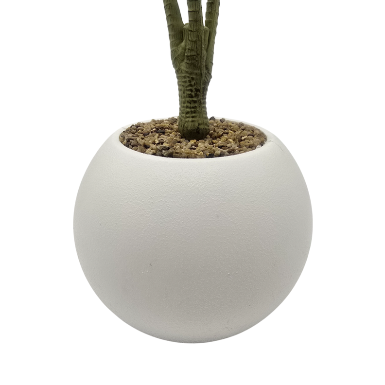Planta Artificial Dracena Grande En Macetero Plastico Blanco-5