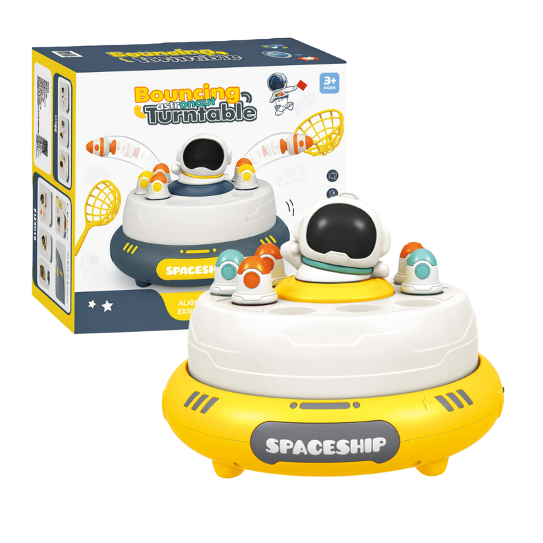 Juego De Mesa Captura Astronauta Saltador Infantil Giratorio Amarillo