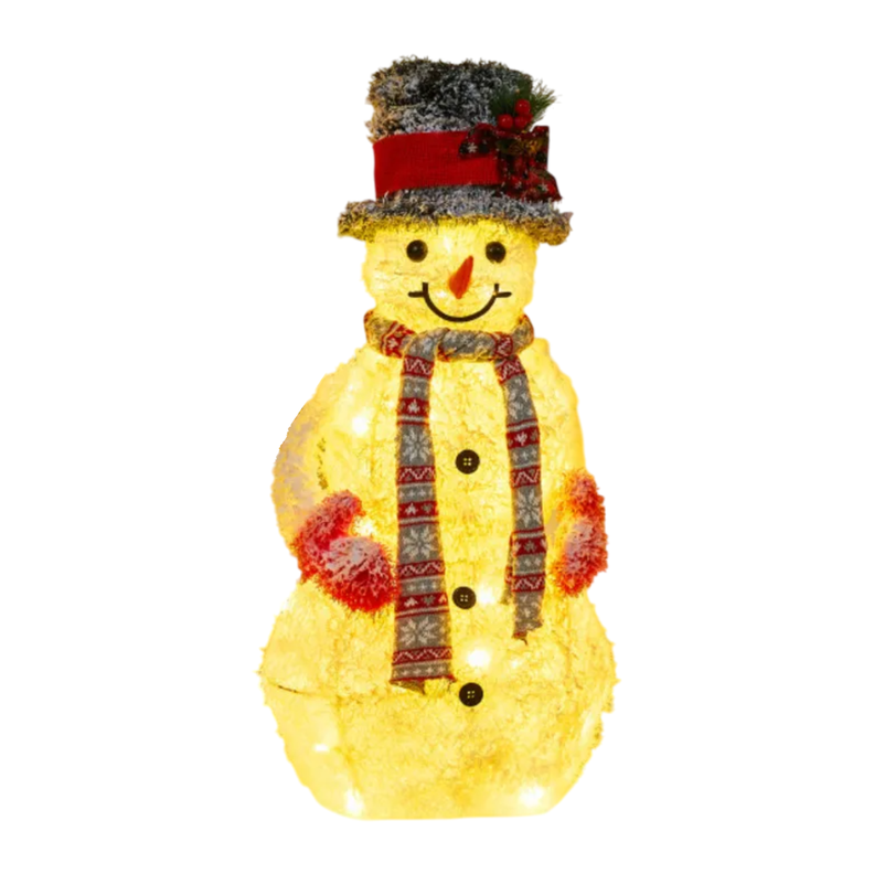 Muñeco De Nieve Navideño De Navidad 70 CM Luz Led Calida-0