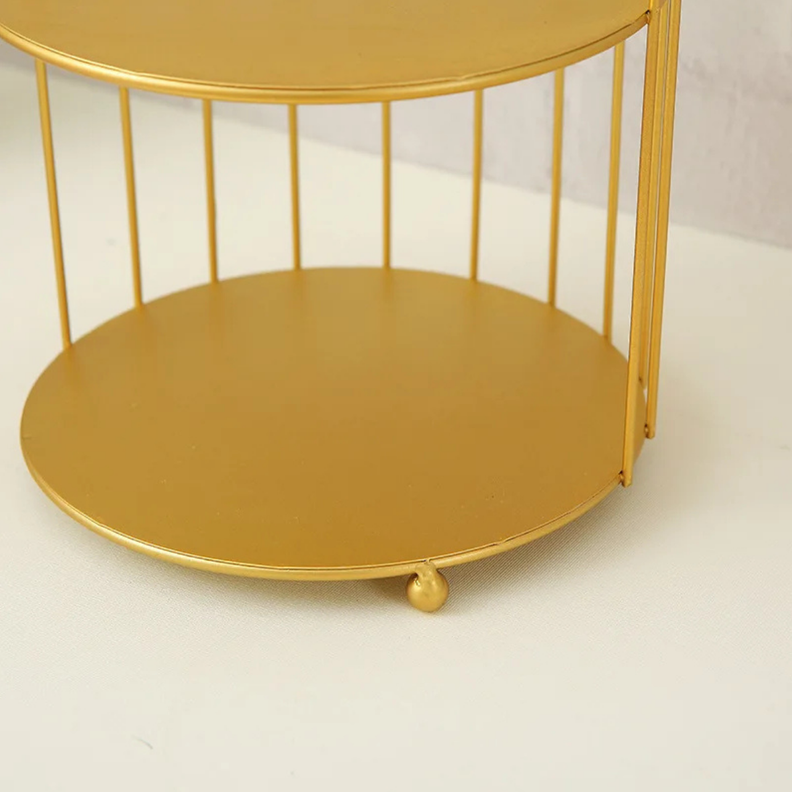 Jaula Bandeja Dorada De Decoracion Metalica Multiuso-4