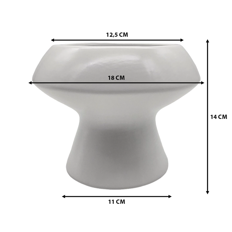 Set 3 Macetero Maceta De Ceramica Con Forma De Seta Blanco-7