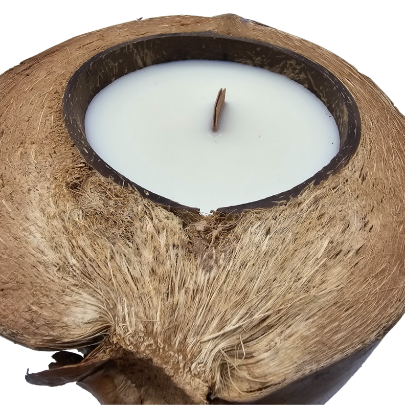 Vela Aromatica Ecologica Aroma De Coco Natural Cera Natural-4