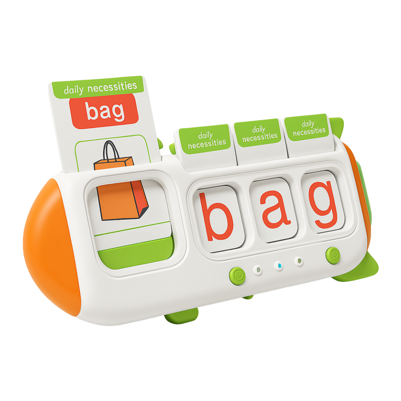 Maquina de Tarjetas Didacticas Aprendizaje de Ingles Ninos Blanco