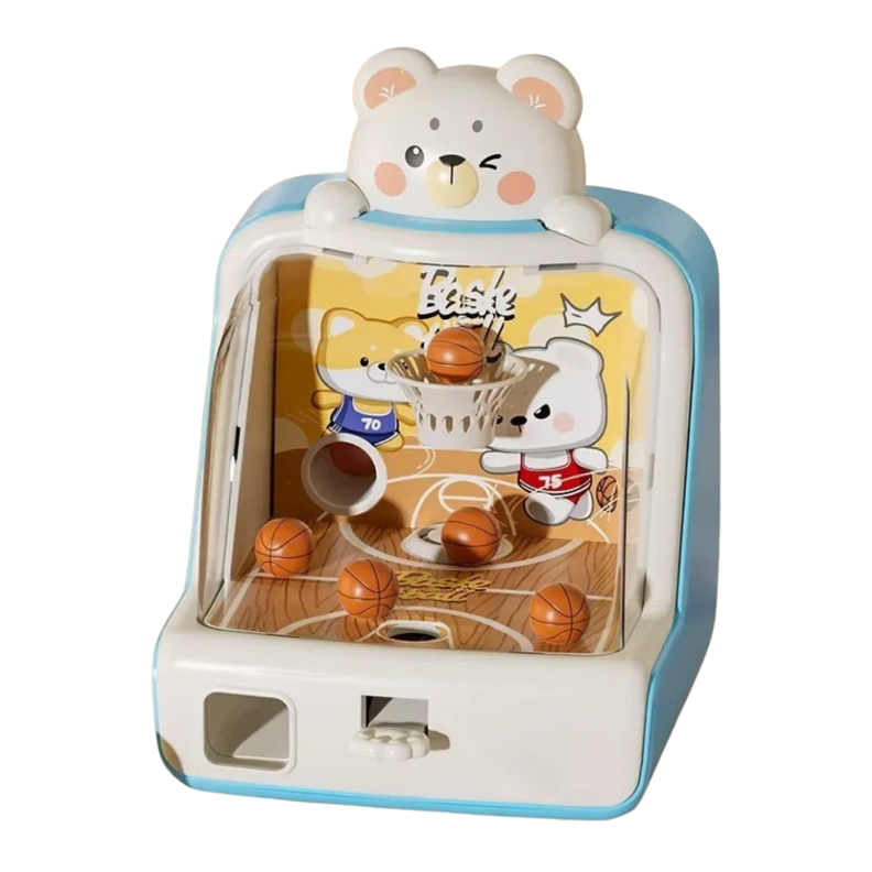Maquina Arcade Infantil Mini Juego Baloncesto Con Fichas Blanco