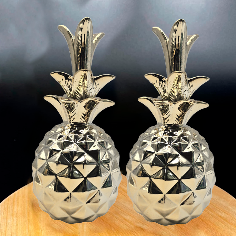 Set 2 Figuras Piñas Decorativas De Ceramica Adorno Decohogar-1