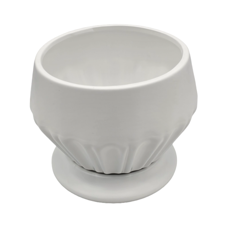 Maceteros Maceta De Ceramica Diamante Elegante Blanco S-2
