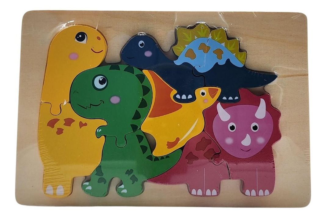 Puzzle Juego De Madera Dinosaurios Juguete Educativo-0