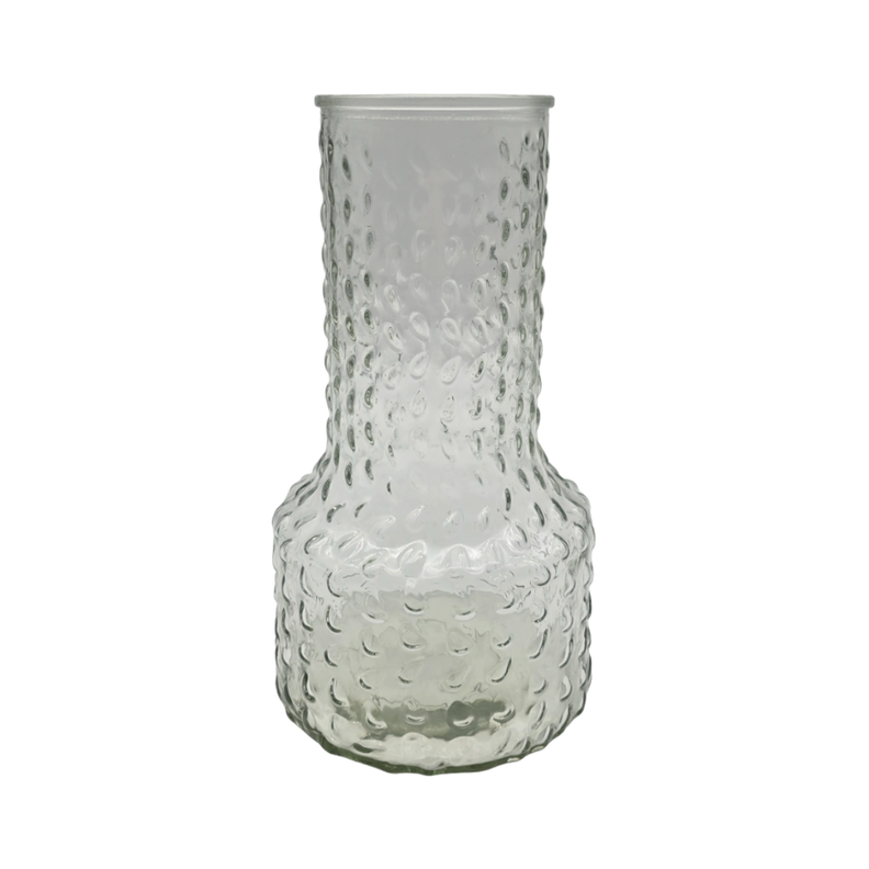 Florero Decorativo De Vidrio Con Diseño Base Ancha Blanco 25-1