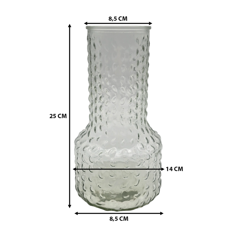Florero Decorativo De Vidrio Con Diseño Base Ancha Blanco 25-2