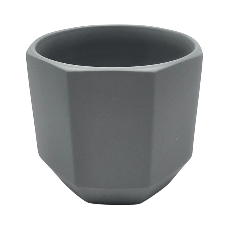 Macetero Maceta De Ceramica Gris Lineas Verticales S-4