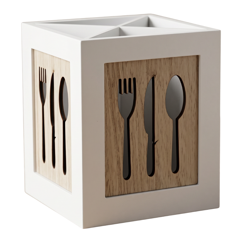 Organizador De Servicios Cubiertos De Cocina Porta Servicios Blanco