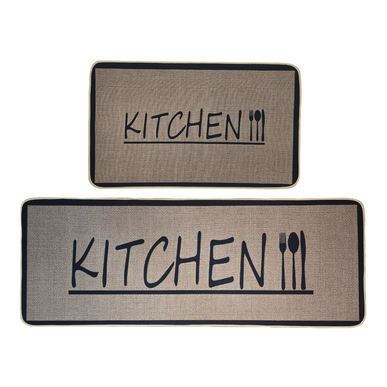 Set 2 Alfombras De Cocina Goma Antideslizante Diseno Kitchen Cafe