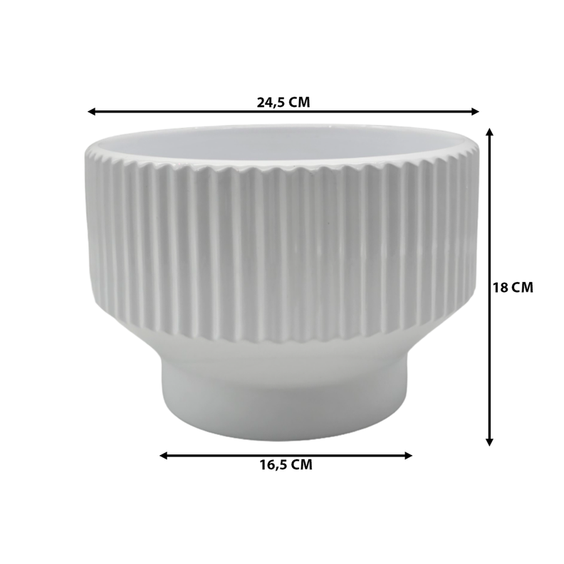 Macetero Maceta De Ceramica Copon Blanco Brillante L-4