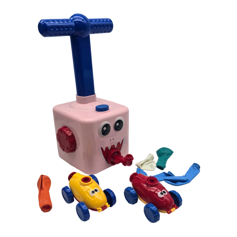Juego Inflador De Globos Para Niños Autos Carreras Rosado-6