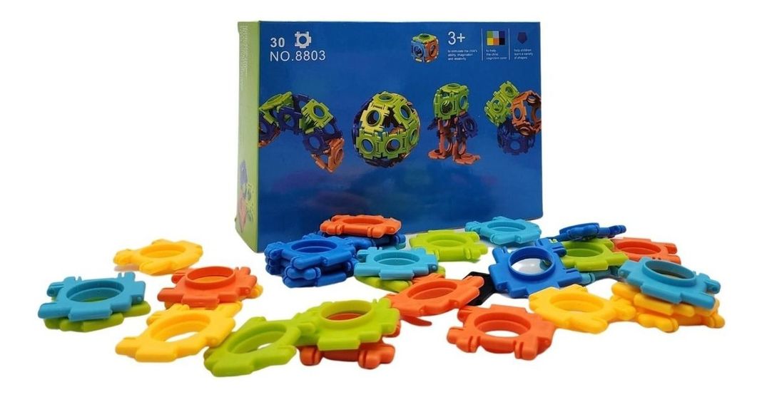 Set Bloques Armables Cuadrados Múltiples Figuras Posibles-0