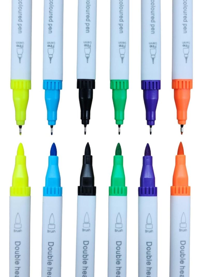 Set Marcadores Doble Punta 12 Lapices Plumones Watercolor-4