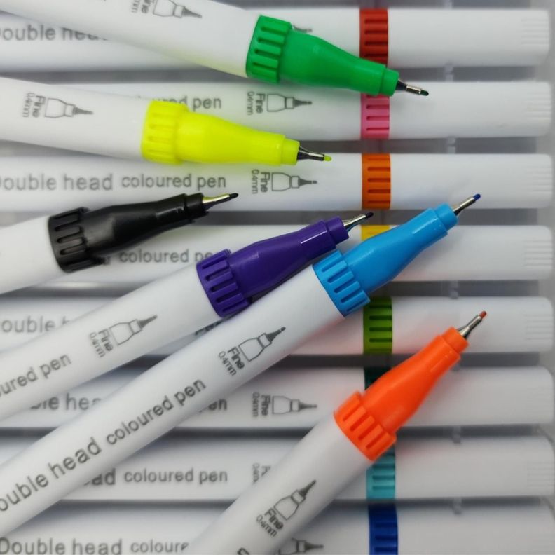Set Marcadores Doble Punta 12 Lapices Plumones Watercolor-7