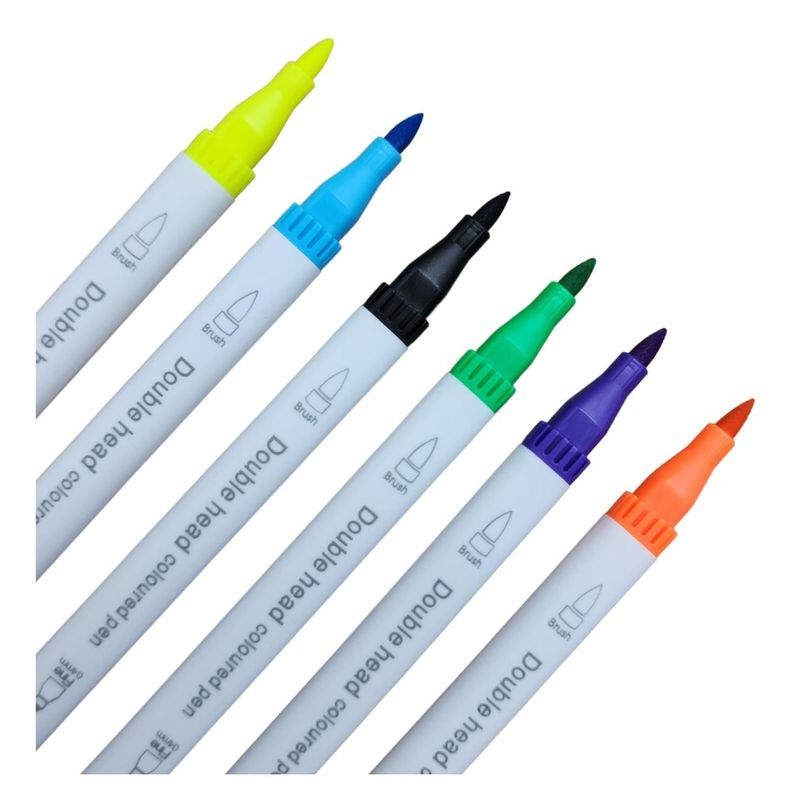 Set Marcadores Doble Punta 12 Lapices Plumones Watercolor-8