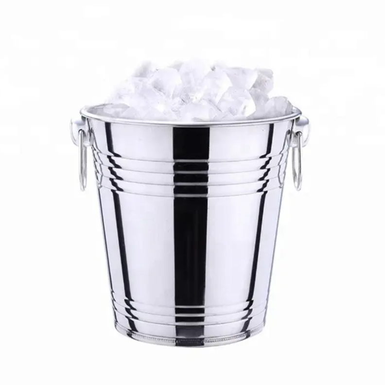 Hielera Metalica Grande Con Asas Champaña Hielo Tragos-3