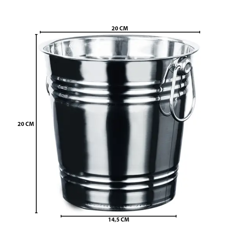 Hielera Metalica Grande Con Asas Champaña Hielo Tragos-9